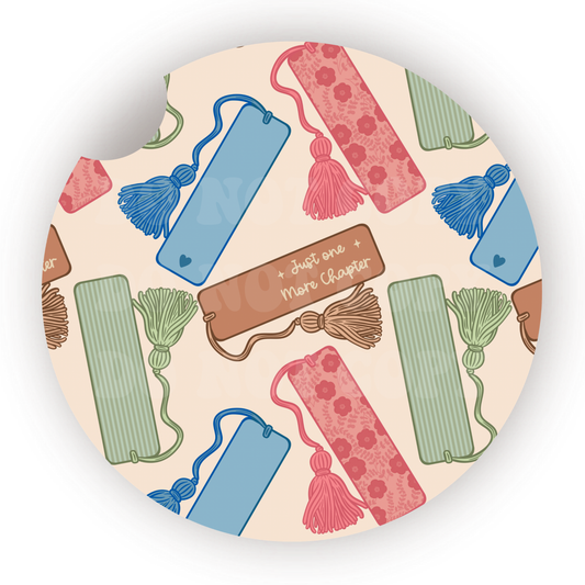 Just One More Chapter Bookmarks Car Coaster Sublimation Transfer (Set of 2)