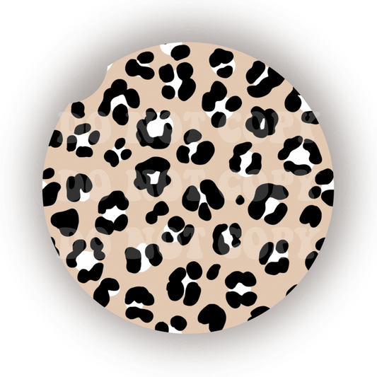 Leopard Print Car Coaster Sublimation Transfer (Set of 2)
