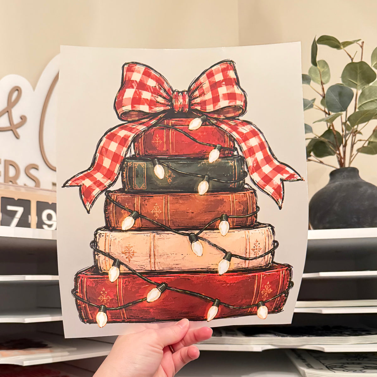 Book Christmas Tree DTF HOT PEEL