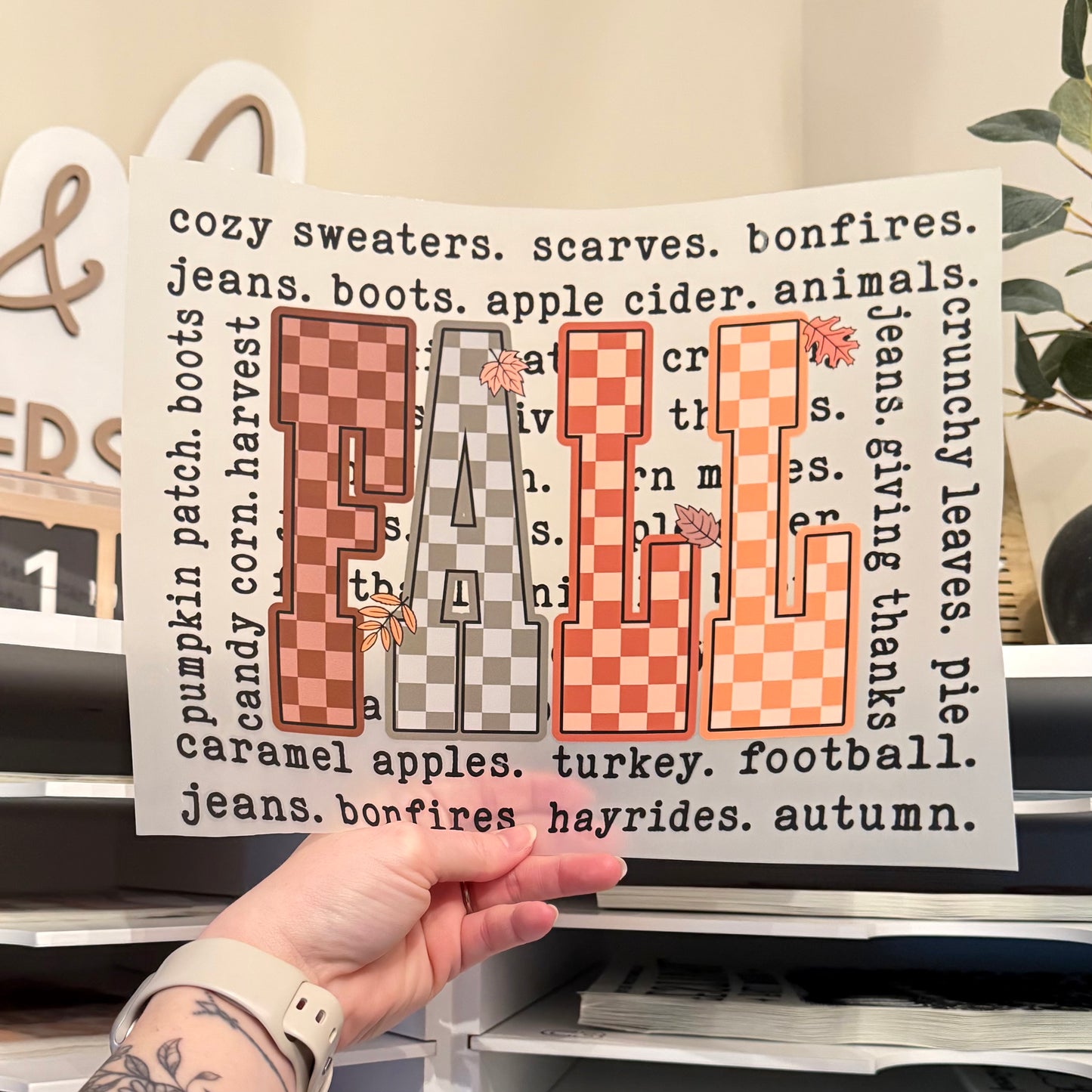 Checker Fall DTF HOT PEEL