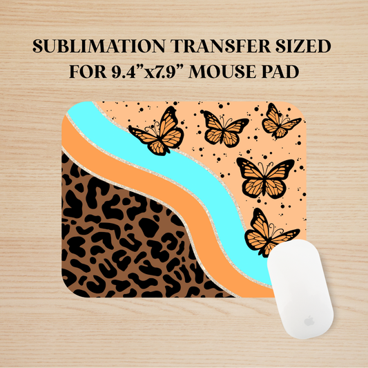 Retro Butterflies Mouse Pad Sublimation Transfer
