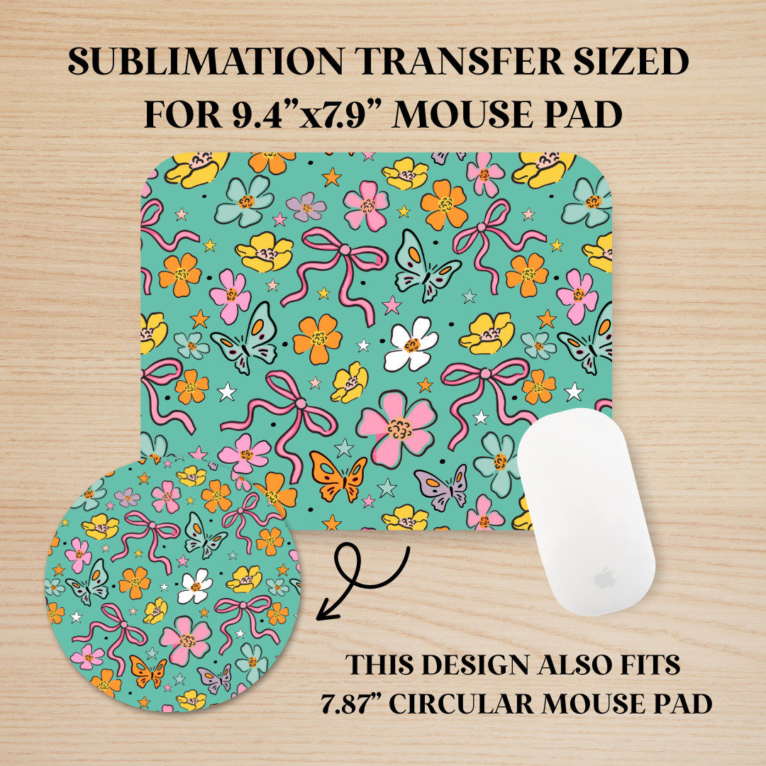 Coquette Doodles Mouse Pad Sublimation Transfer