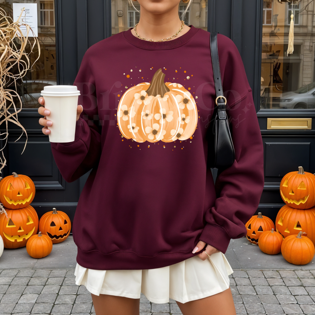 Floral Pumpkin DTF HOT PEEL