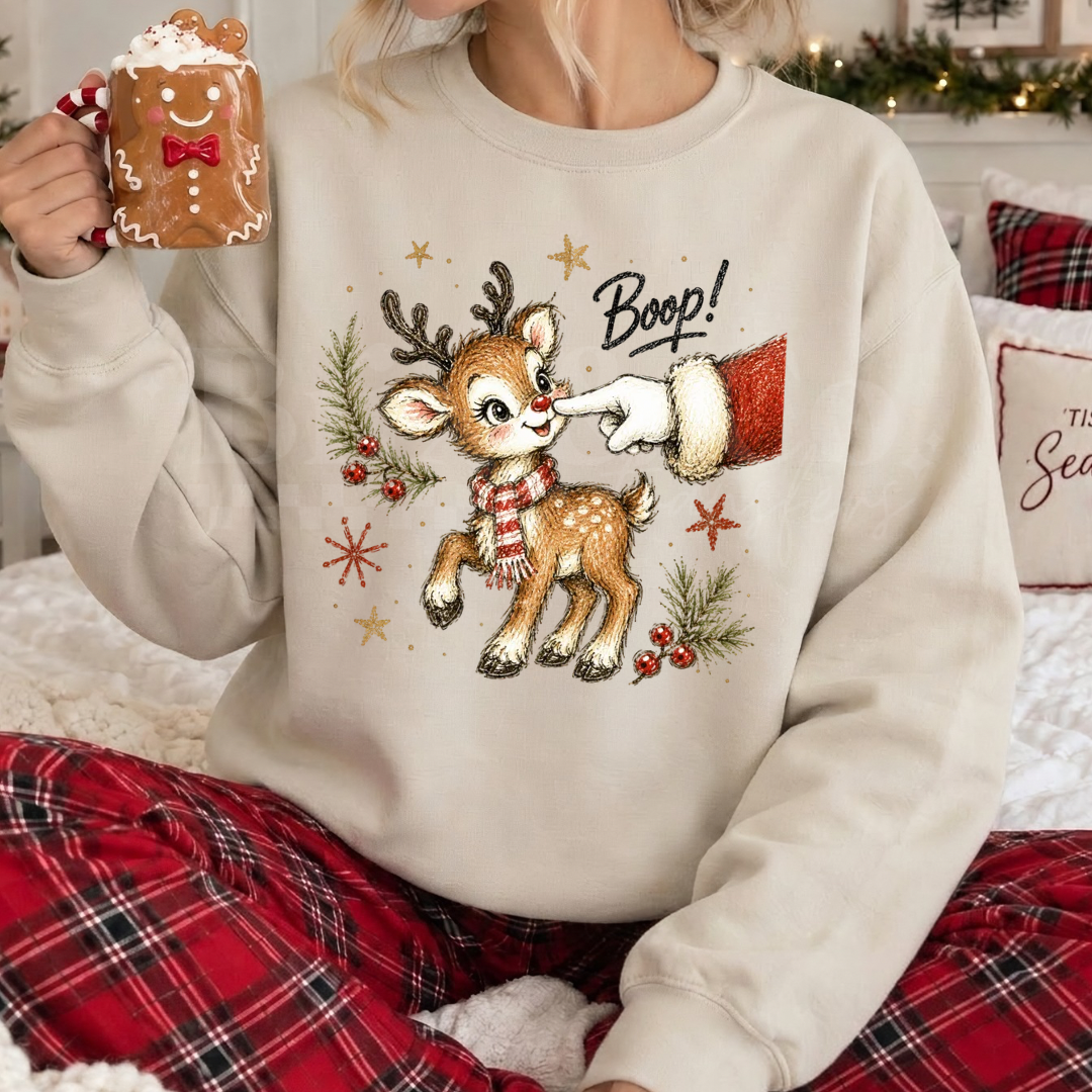 Reindeer Boop DTF HOT PEEL **PREORDER 5-7 BUSINESS DAYS**