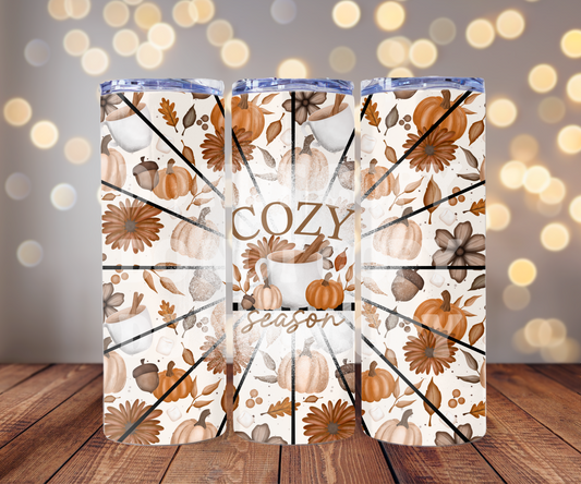 Cozy Season 20 oz Skinny Tumbler Sublimation Transfer - Seamless