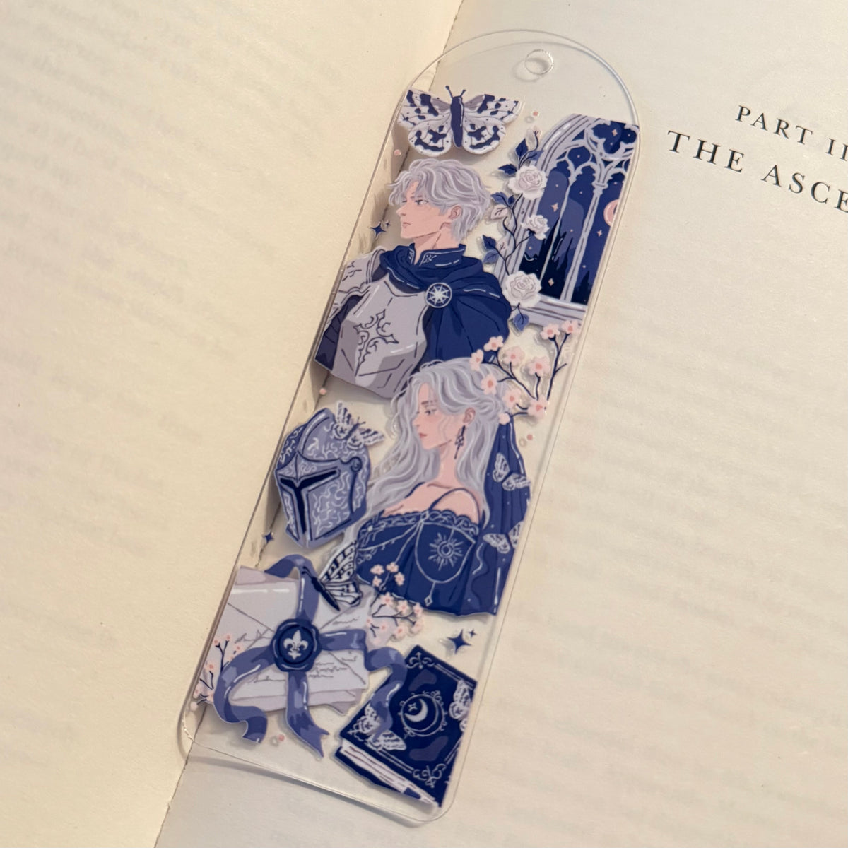 Knight Romance Acrylic Bookmark No Tassel Included