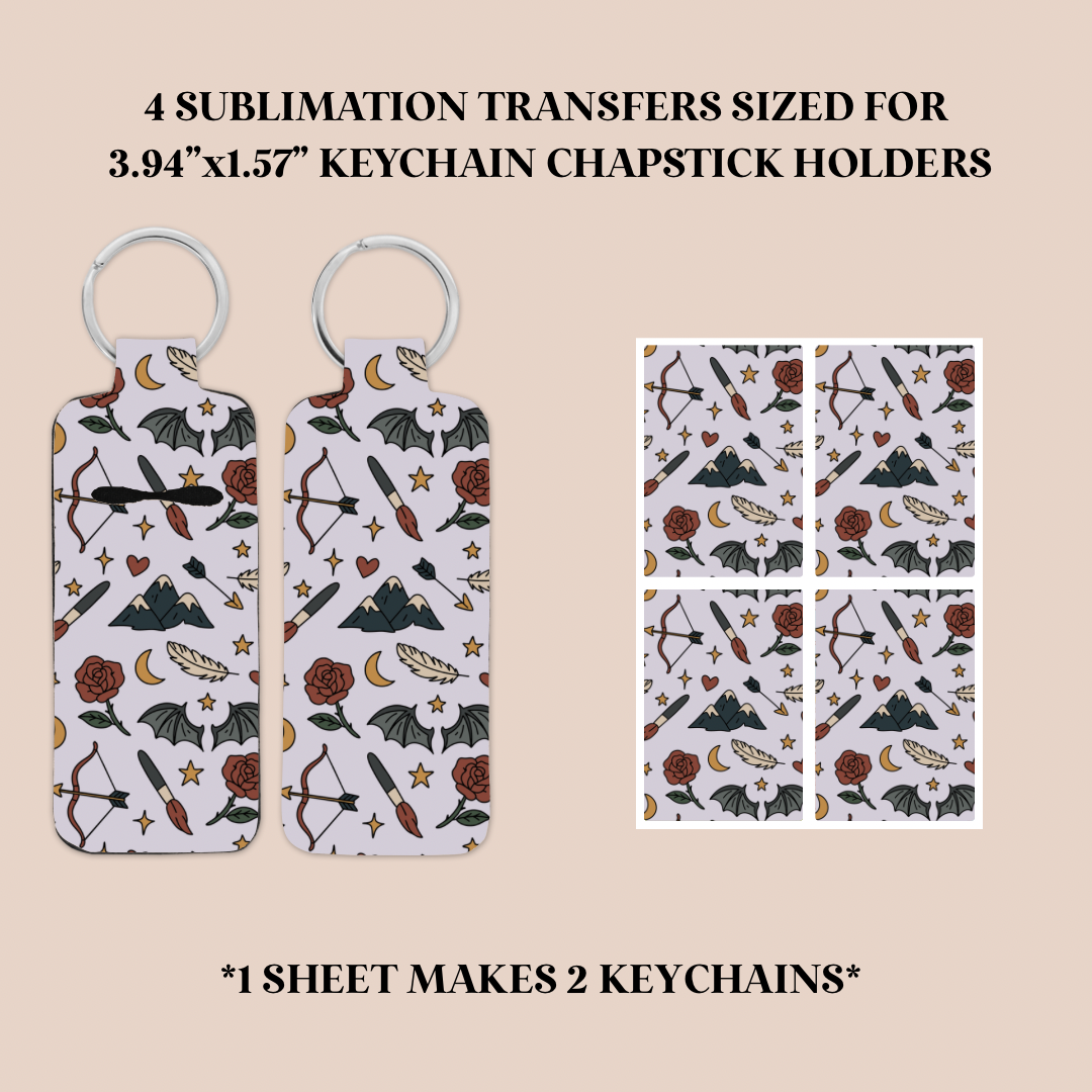 Velaris Inspired Keychain Chapstick Holder Sublimation Transfer