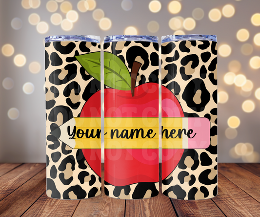 Custom Teacher #3 20 oz Skinny Tumbler Sublimation Transfer - Not Seamless