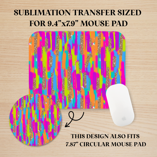 Colorful Brushstrokes Mouse Pad Sublimation Transfer