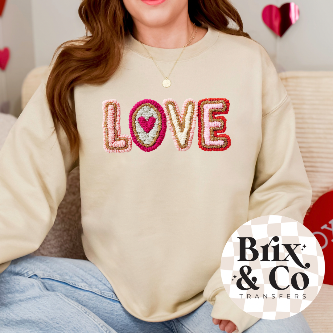 Faux Yarn Love DTF HOT PEEL