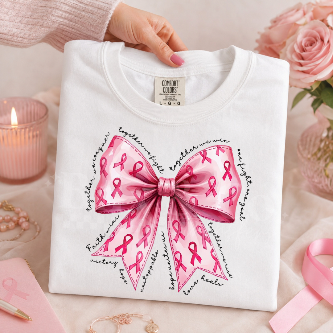 Breast Cancer Bow DTF HOT PEEL