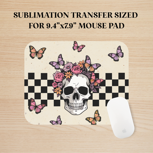 Checker Skull Mouse Pad Sublimation Transfer