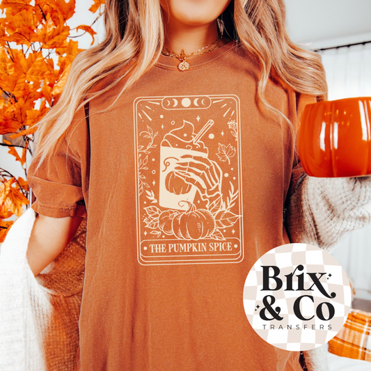 The Pumpkin Spice Tarot Card Single Color (Beige)