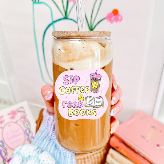 Sip Coffee & Read Books UVDTF 4” Decal