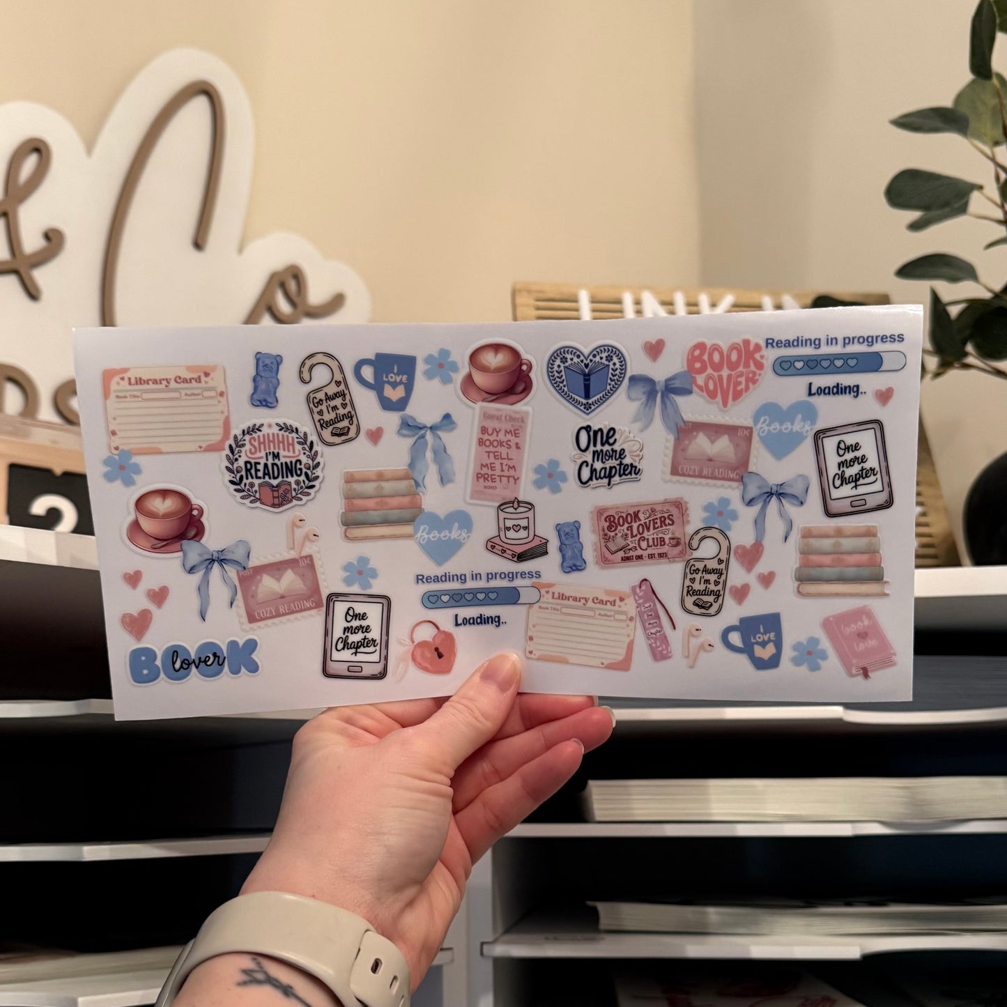 Bookish Stickers 16oz Glass Can Wrap