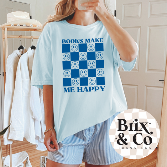Books Make Me Happy Single Color (Royal Blue)