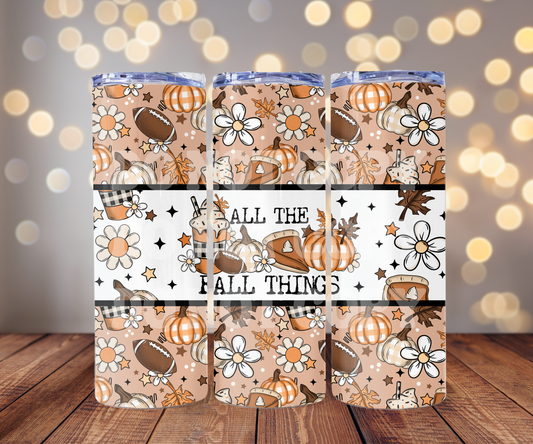 All The Fall Things 20 oz Skinny Tumbler Sublimation Transfer - Seamless