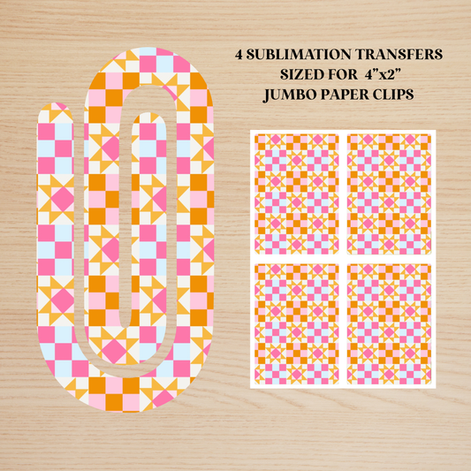Summer Quilt Jumbo Paperclip Sublimation Transfer