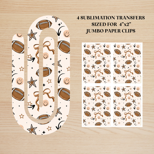 Football Jumbo Paperclip Sublimation Transfer