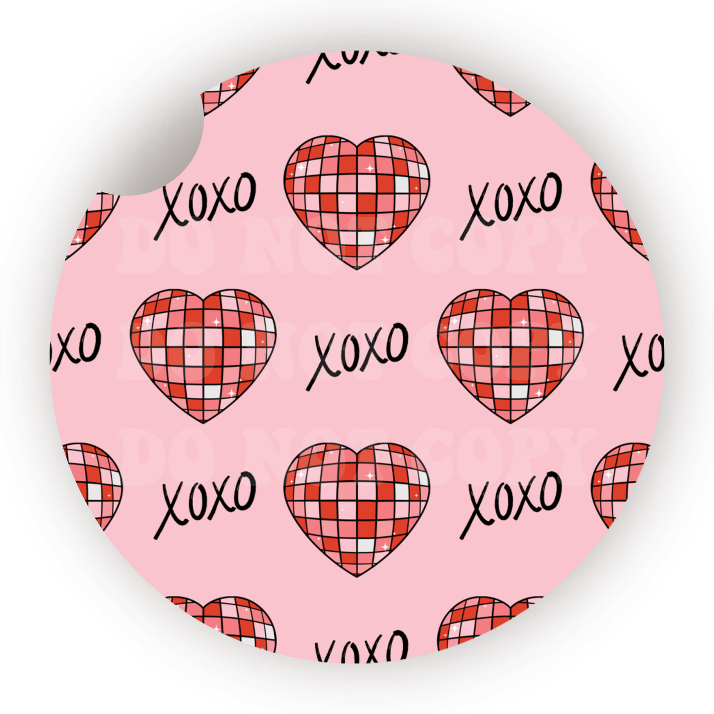 Disco Hearts Car Coaster Sublimation Transfer (Set of 2)