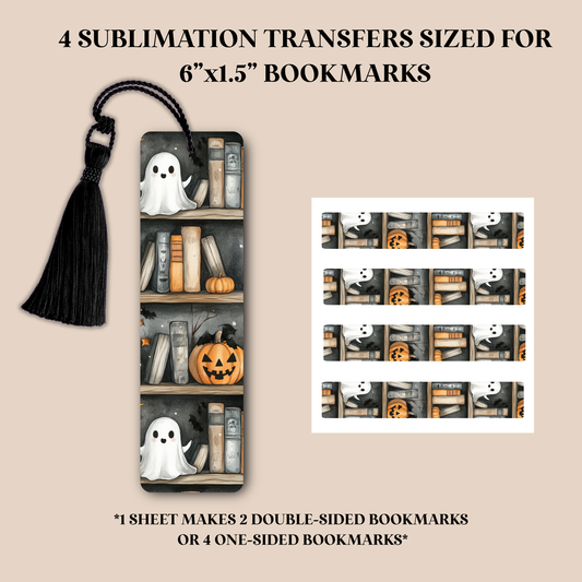 Spooky Bookshelf Bookmark Sublimation Transfer