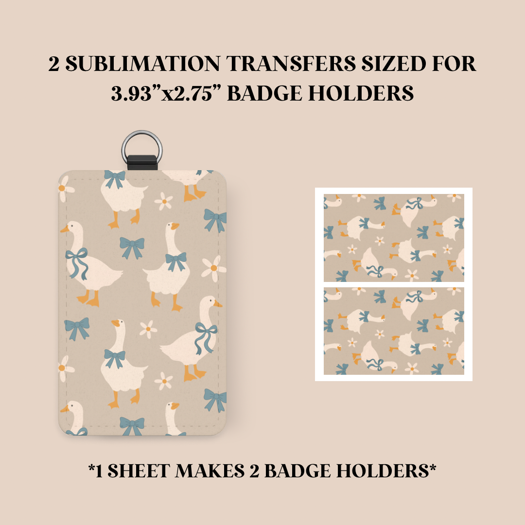 Coquette Geese Badge Holder Sublimation Transfer
