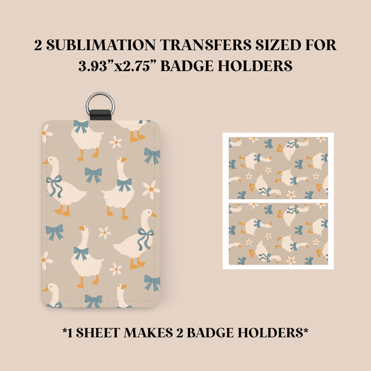 Coquette Geese Badge Holder Sublimation Transfer