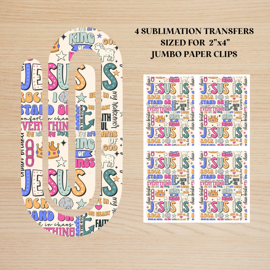 Jesus Is Jumbo Paperclip Sublimation Transfer