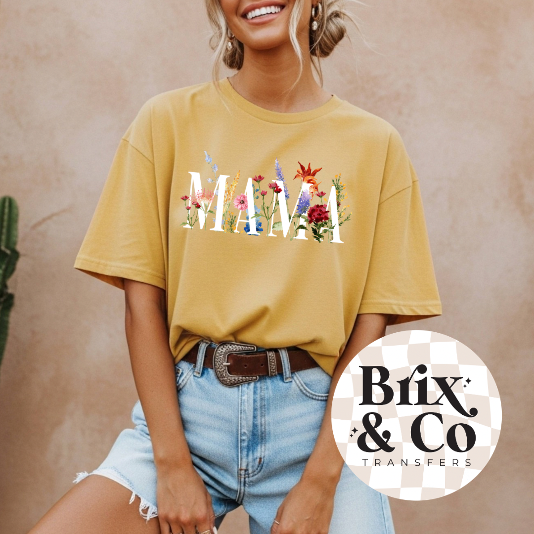 Watercolor Floral Mama DTF HOT PEEL