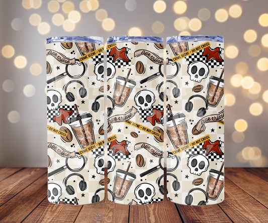 True Crime Lover 20 oz Skinny Tumbler Sublimation Transfer - Seamless