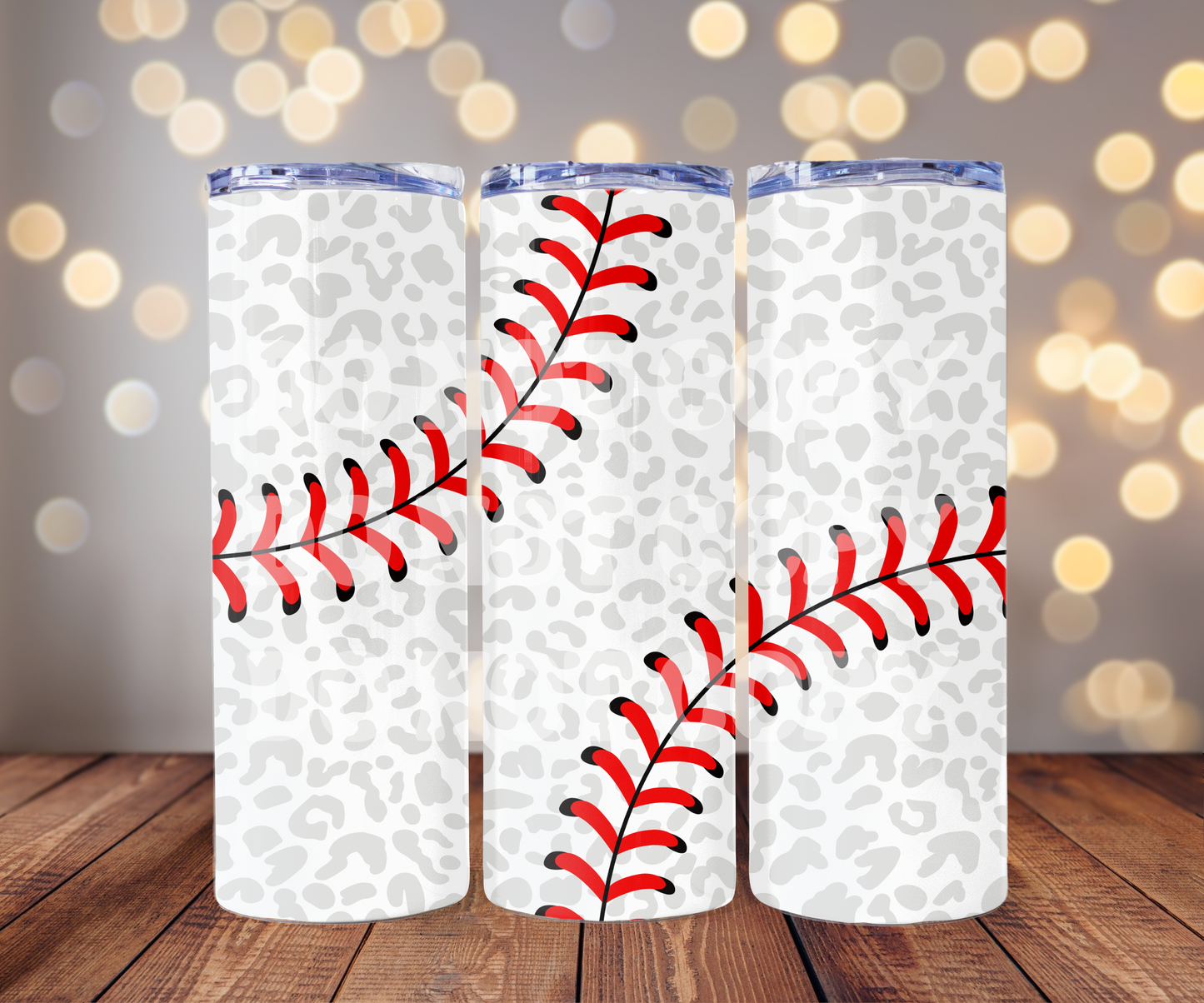 Leopard Baseball 20 oz Skinny Tumbler Sublimation Transfer - Not Seamless