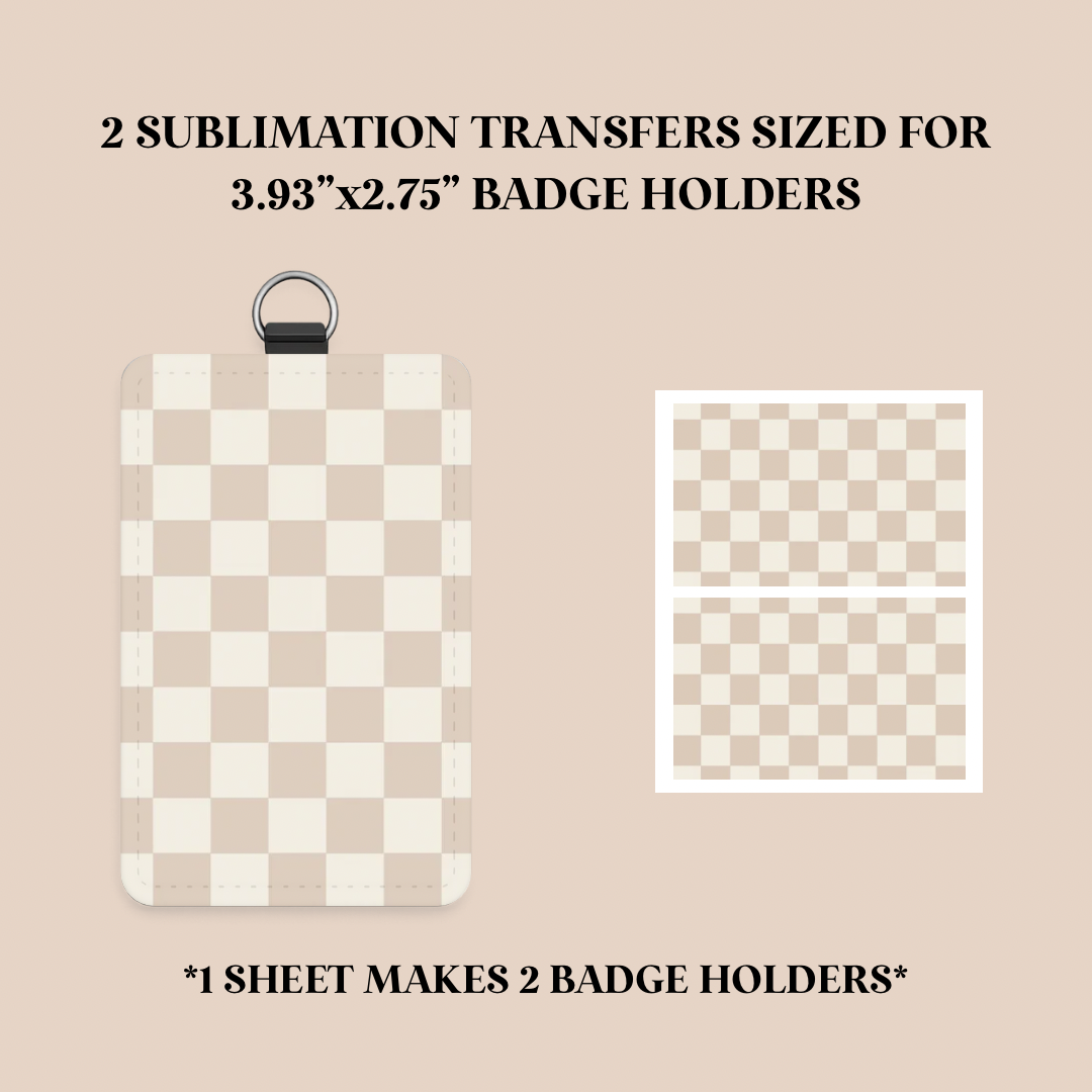 Neutral Checker Badge Holder Sublimation Transfer