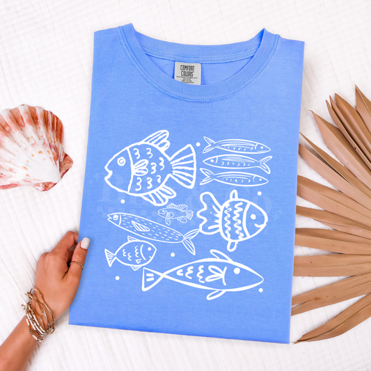 Fish Collage Single Color