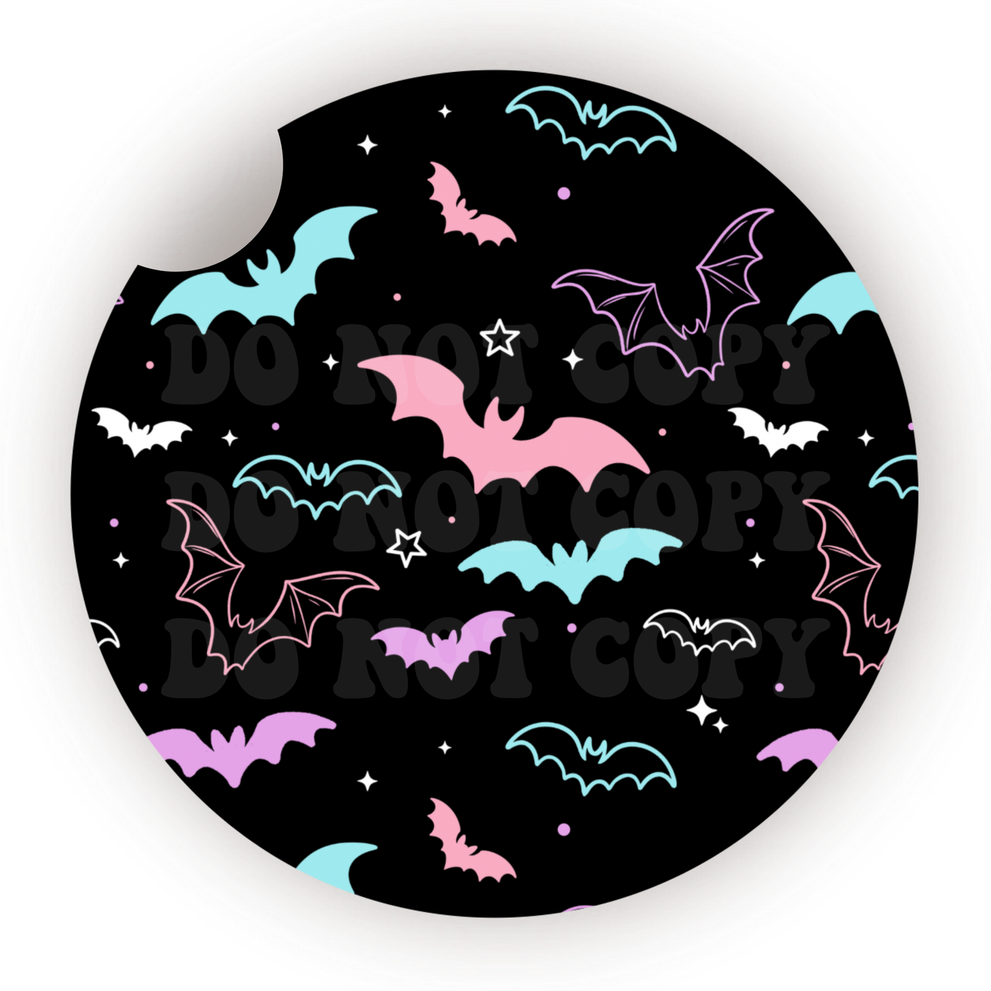 Colorful Bats Car Coaster Sublimation Transfer (Set of 2)