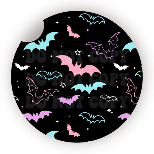 Colorful Bats Car Coaster Sublimation Transfer (Set of 2)