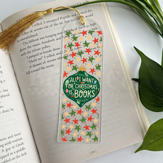 All I Want For Christmas Is Books UVDTF Bookmark