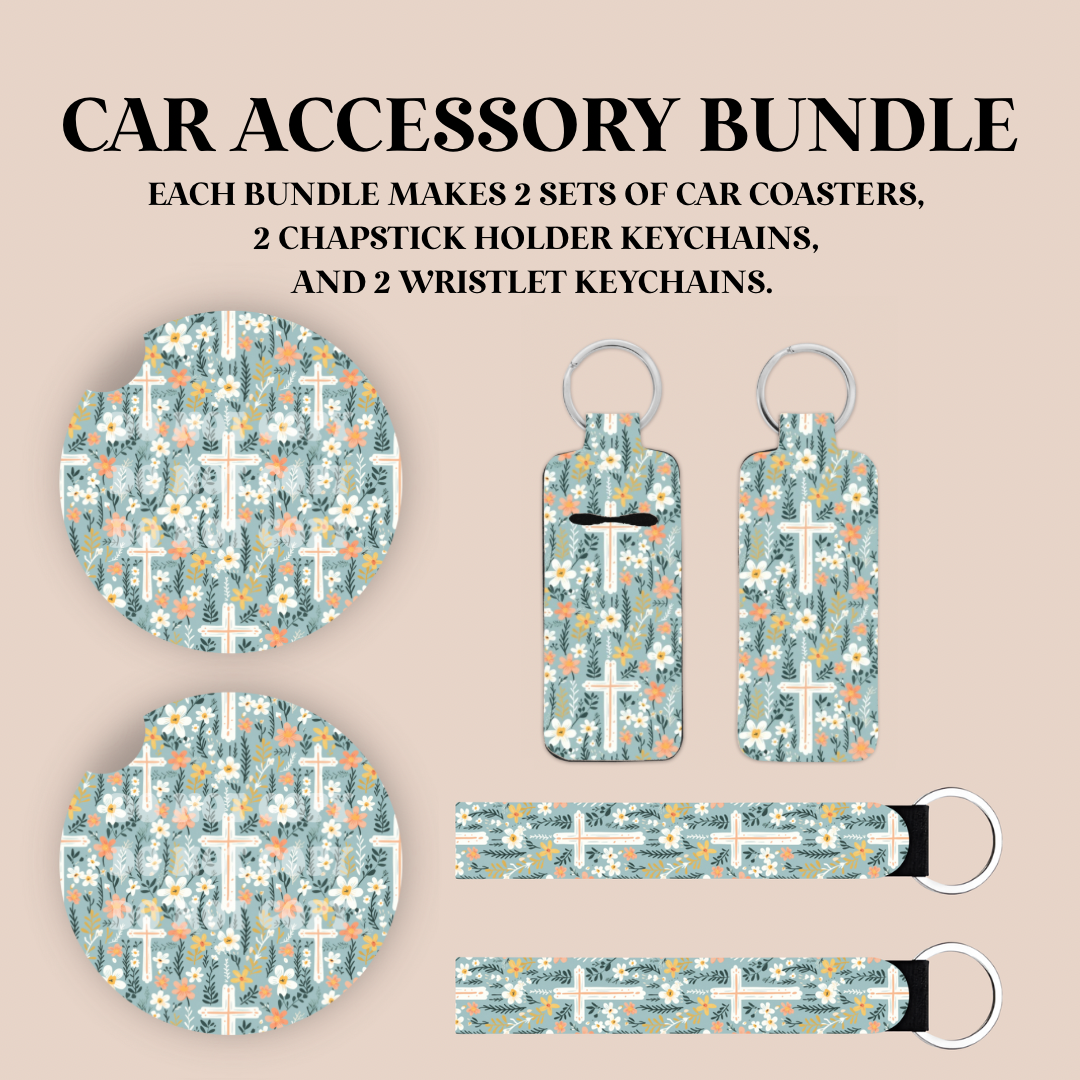 Floral Cross Sublimation Transfer Bundle