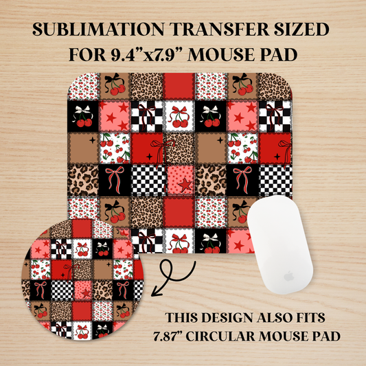 Edgy Patchwork Mouse Pad Sublimation Transfer