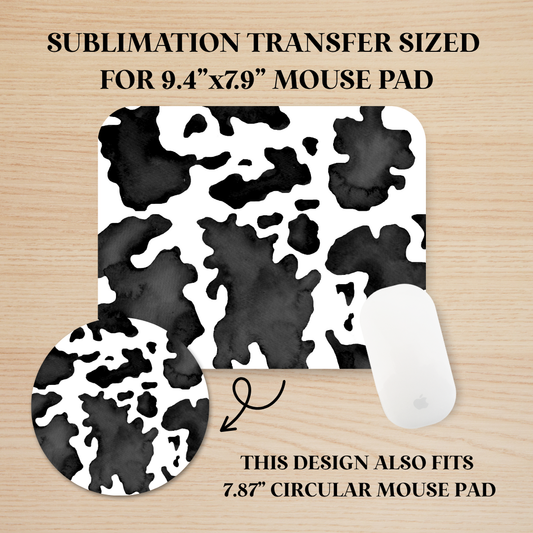 Cow Print Mouse Pad Sublimation Transfer