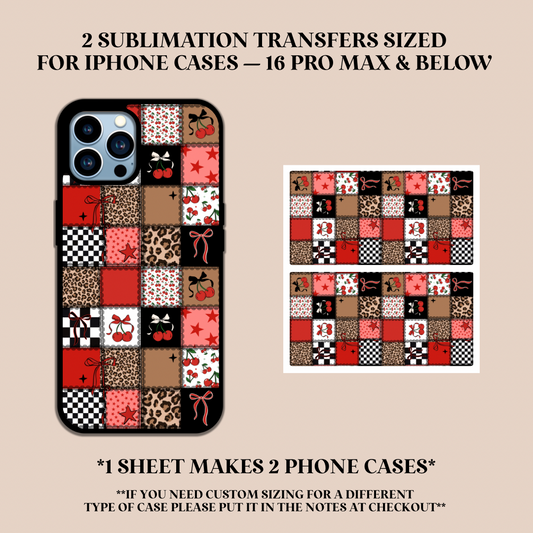Edgy Patchwork Phone Case Sublimation Transfer