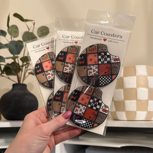 Edgy Patchwork Car Coasters