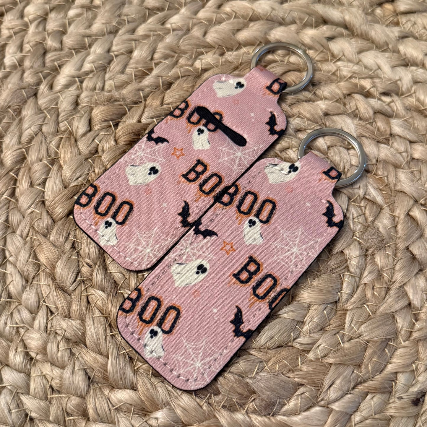 Boo Chapstick Holder Keychain