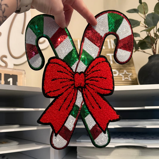 Candy Canes Chenille/Sequin Patch