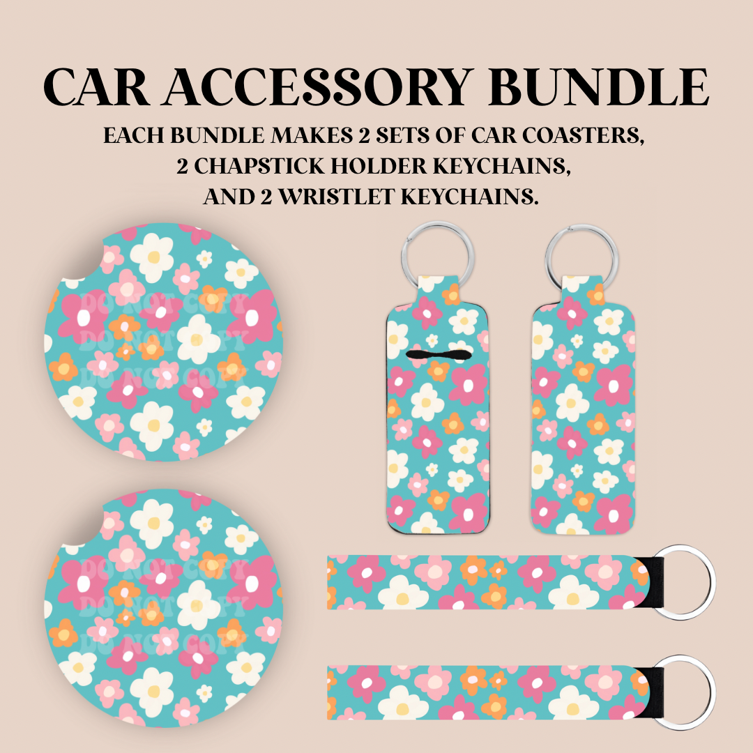 Pink & Orange Flowers Sublimation Transfer Bundle
