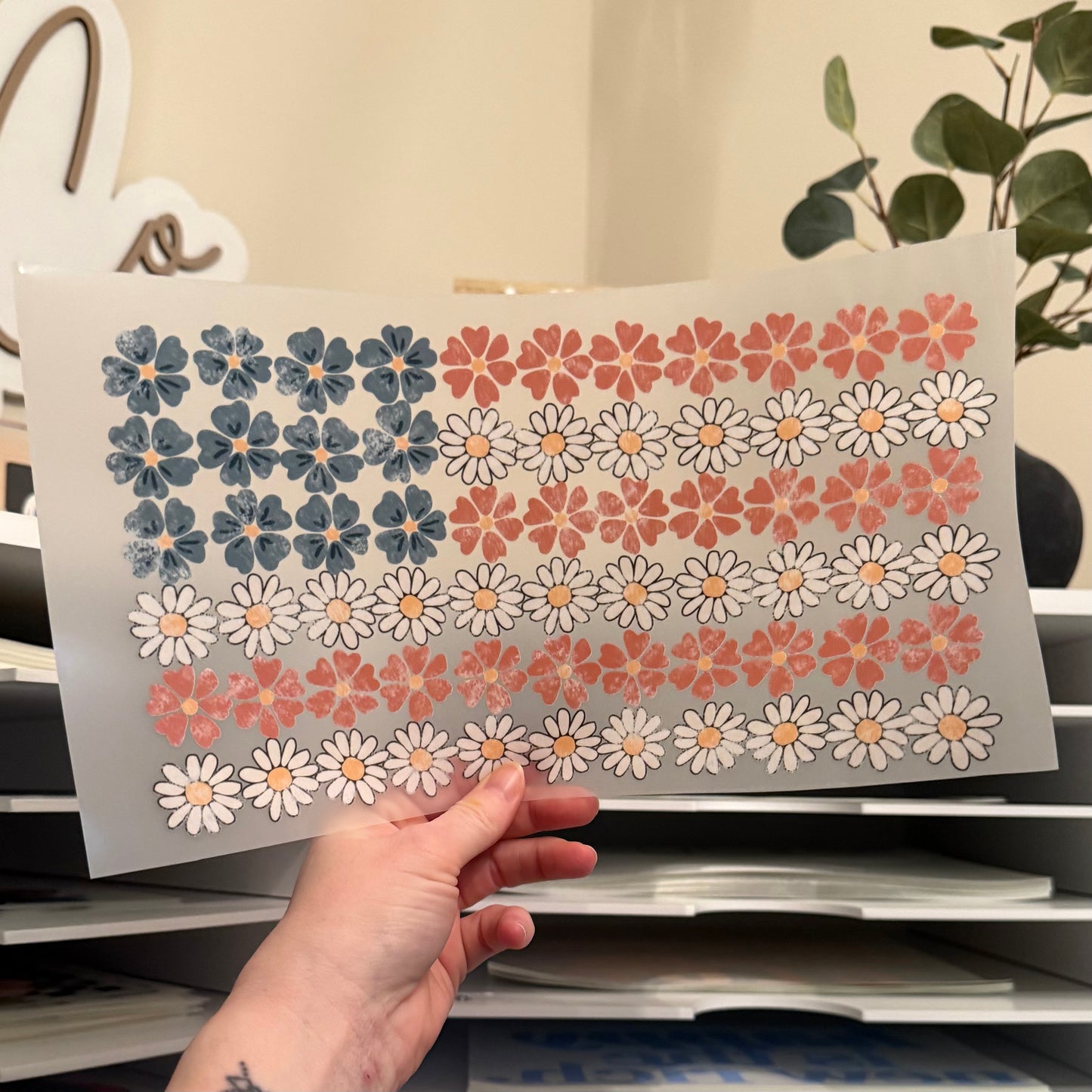 Floral Flag DTF HOT PEEL
