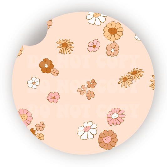 Minimalist Flowers Car Coaster Sublimation Transfer (Set of 2)