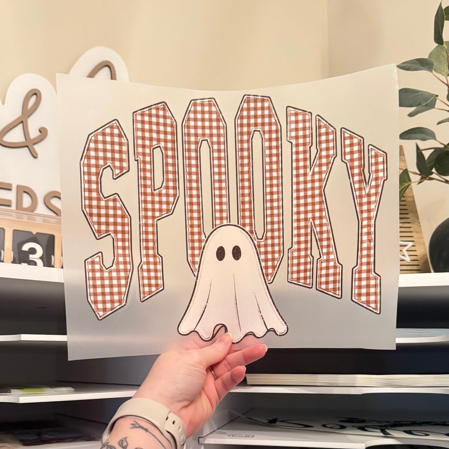Gingham Spooky DTF HOT PEEL