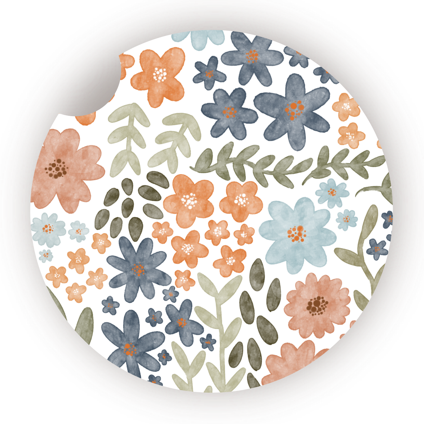 Watercolor Flowers Car Coaster Sublimation Transfer (Set of 2)