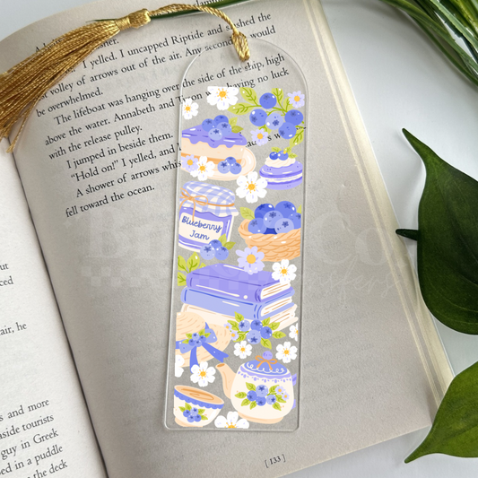 Bookish Blueberries UVDTF Bookmark