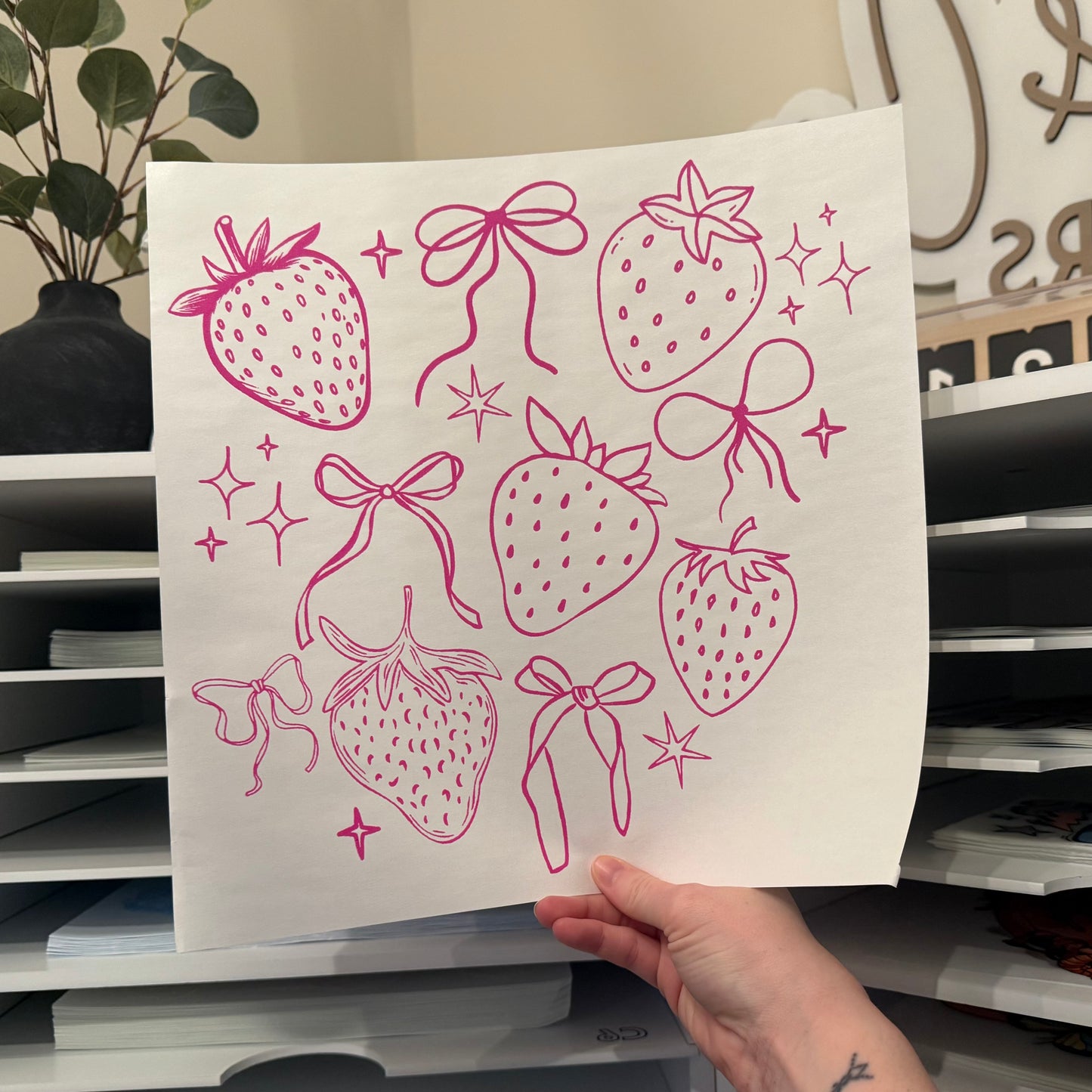 Coquette Strawberries Single Color (Hot Pink)